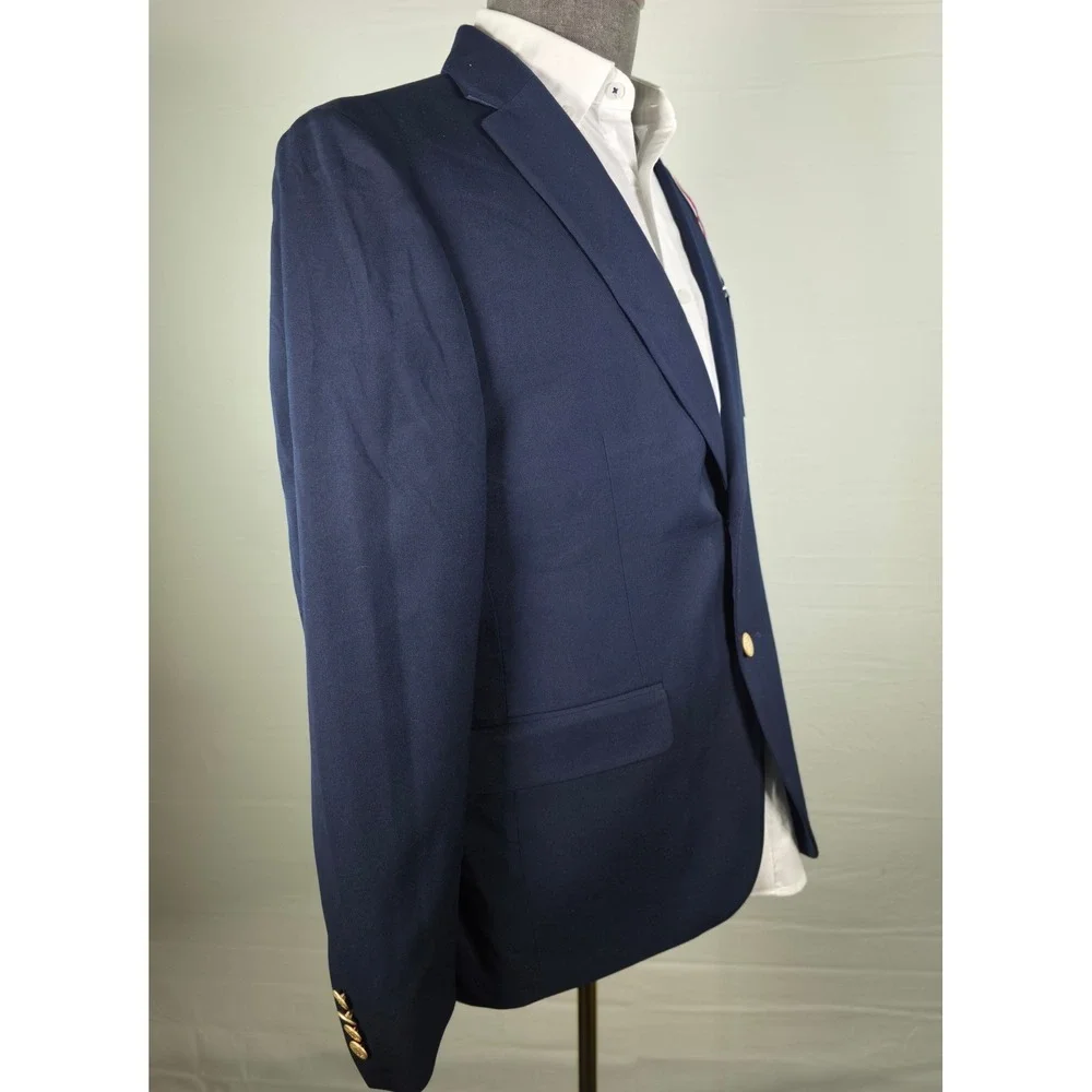 Tommy Hilfiger Mens Sport Coat Oswell THFlex Navy 40S Business Casual Blazer NWT